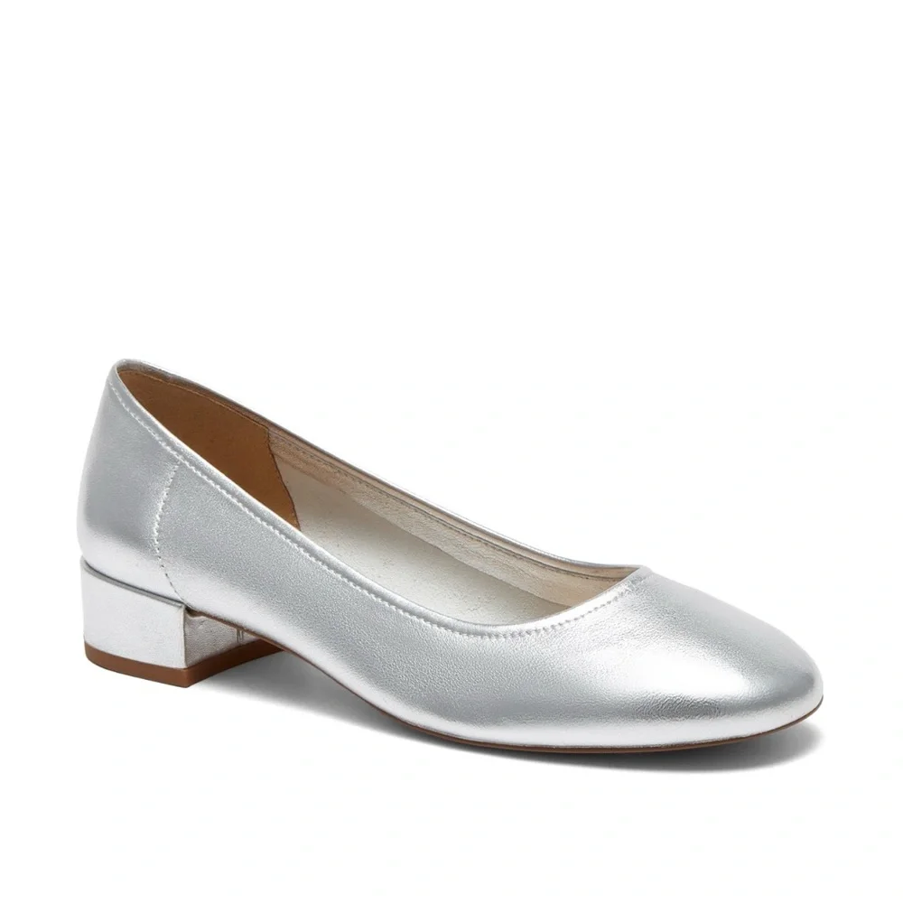NEW Antropologie SILENT D ANNABELLE Pump Silver Sz‎ 9 Holiday